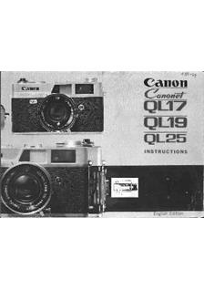 Canon Canonet QL -Series manual. Camera Instructions.